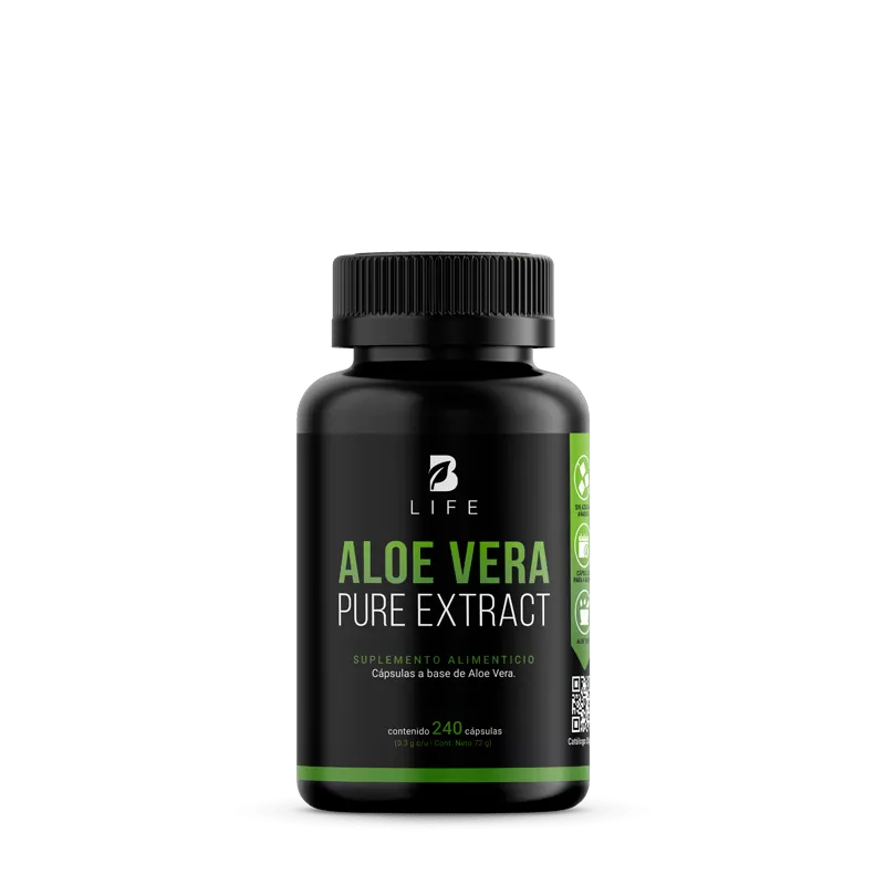 B Life: Aloe Vera Pure Extract | Extracto Puro de Aloe Vera 240 Cápsulas Blandas (D)