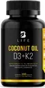 B Life: Coconut Oil D3+K2 | Aceite de Coco, Vitamina D3 y K2 300 Cápsulas Blandas Retail (E)