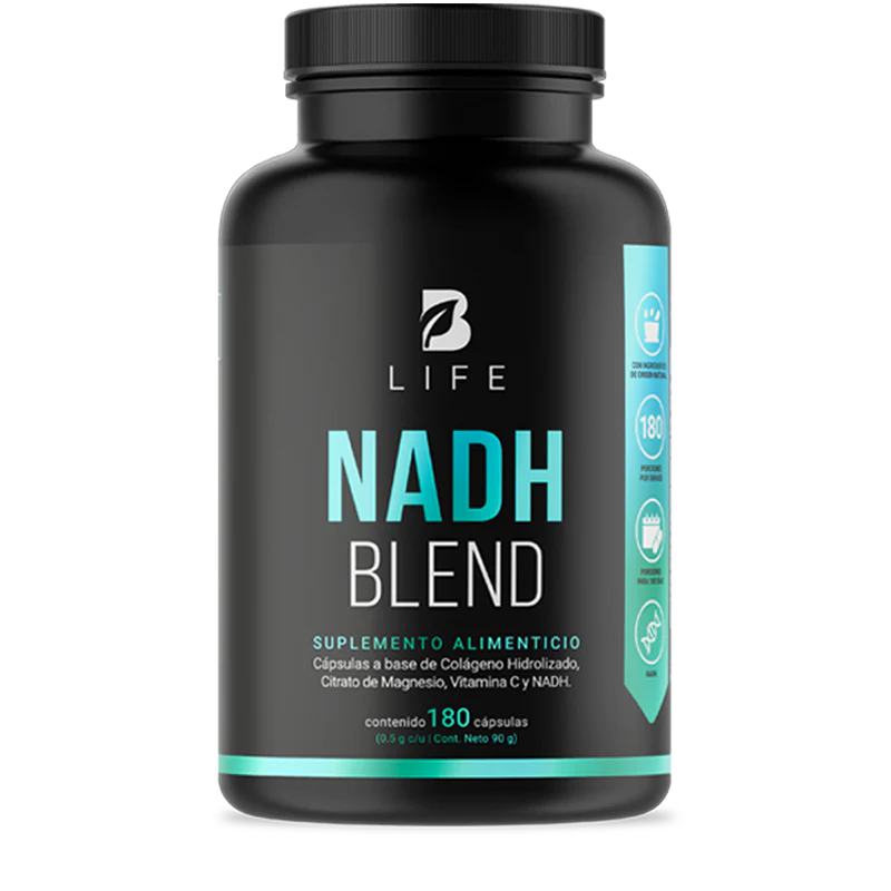 [BLNNAD180] B Life: NADH Blend | NADH, Colágeno Hidrolizado y Vitamina C 180 Cápsulas (D)