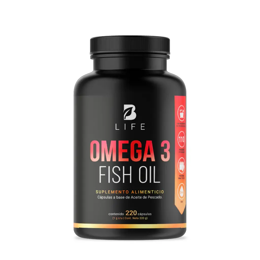 B Life: Omega 3 Fish Oil | Omega 3 Aceite de Pescado 220 Cápsulas Blandas (D)