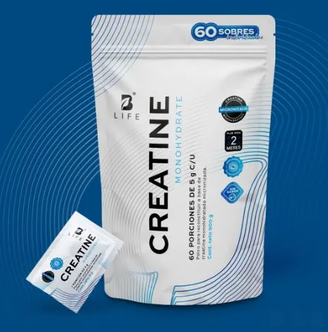 B Life: Creatine Monohydrate Pouch 60 Sachets  5g